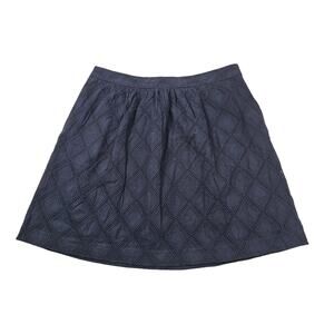 Tabitha navy eyelet lined cottagecore pleat pocket skirt EUC sz 6 short casual